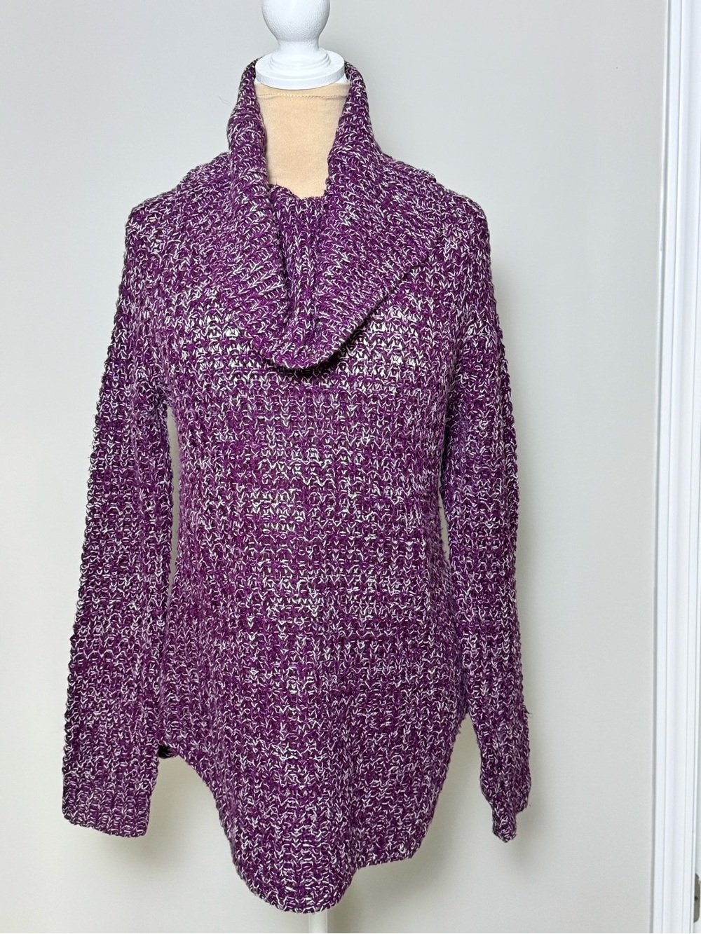 Rue21 Purple Marled Cowl Neck Sweater Size M Loose fit